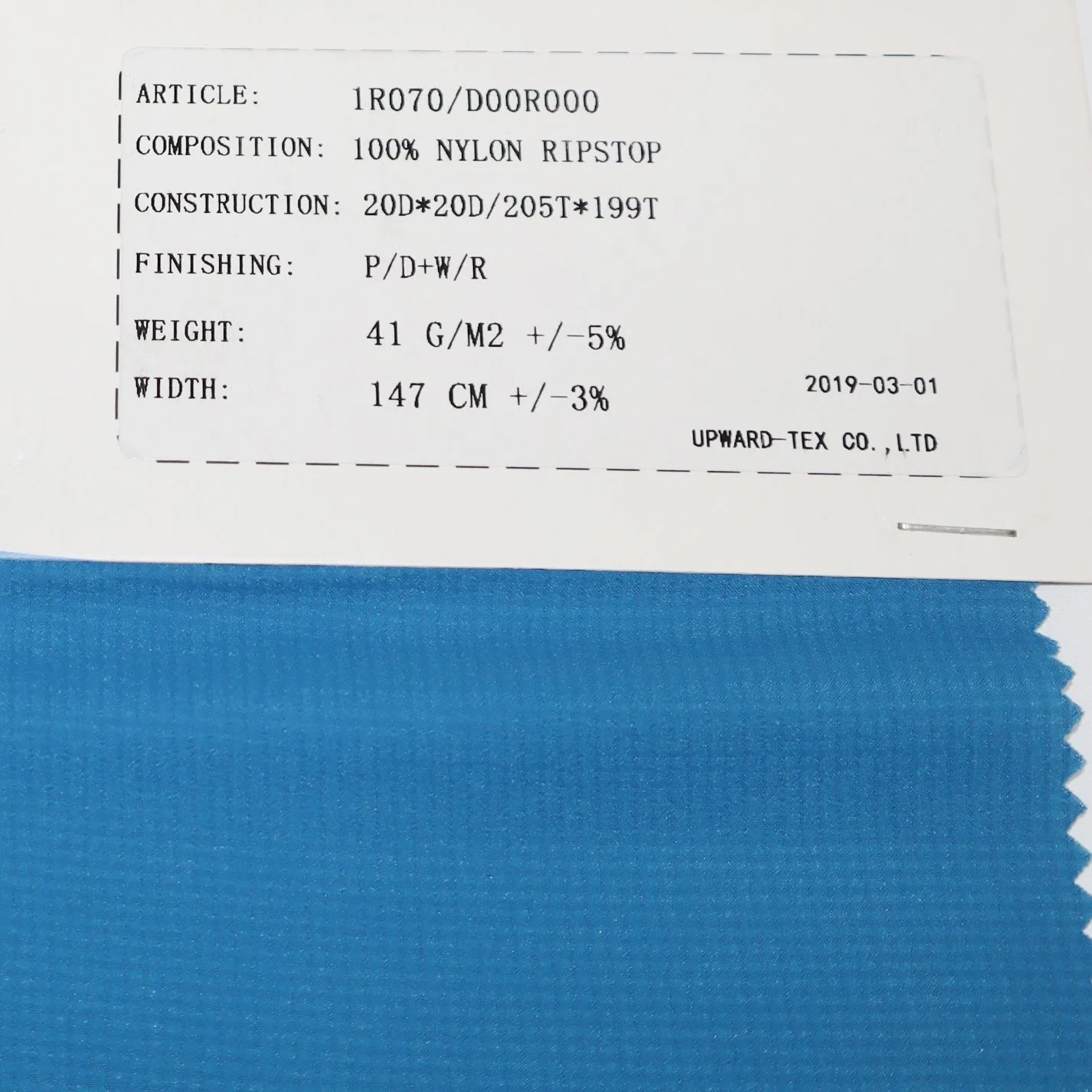 100% Nylon 20d Light Weight Waterproof Ripstop Softshell Fabric for Garment Lining