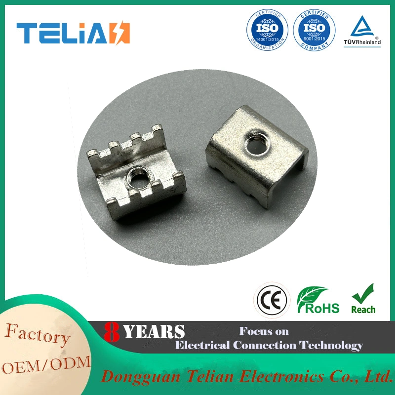 Tin Plated Brass Stamping Soldering Terminal Blocks Wire Connector with Screw Hole for PCB