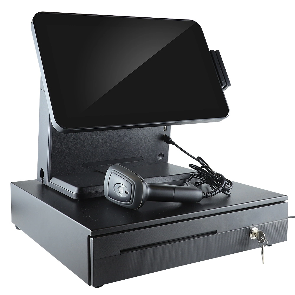 All-in-One 15,6'' Touch POS System / POS Terminal / Point of Sale / Kassen mit Kassenschublade, Kundendisplay, Drucker