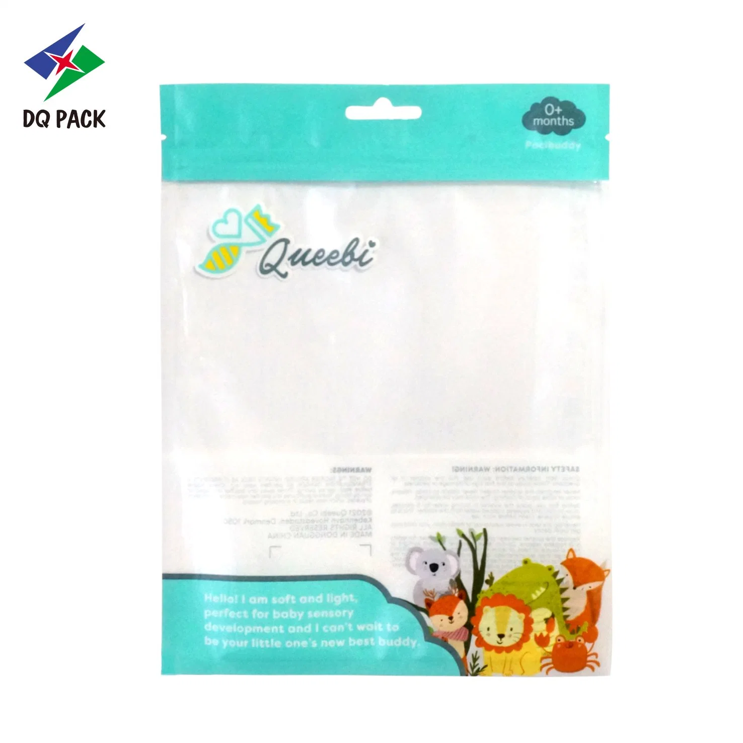 Pet Food Dry Snack Packing Plastic 3 Side Seal Zipper Sachet with See-Through Window