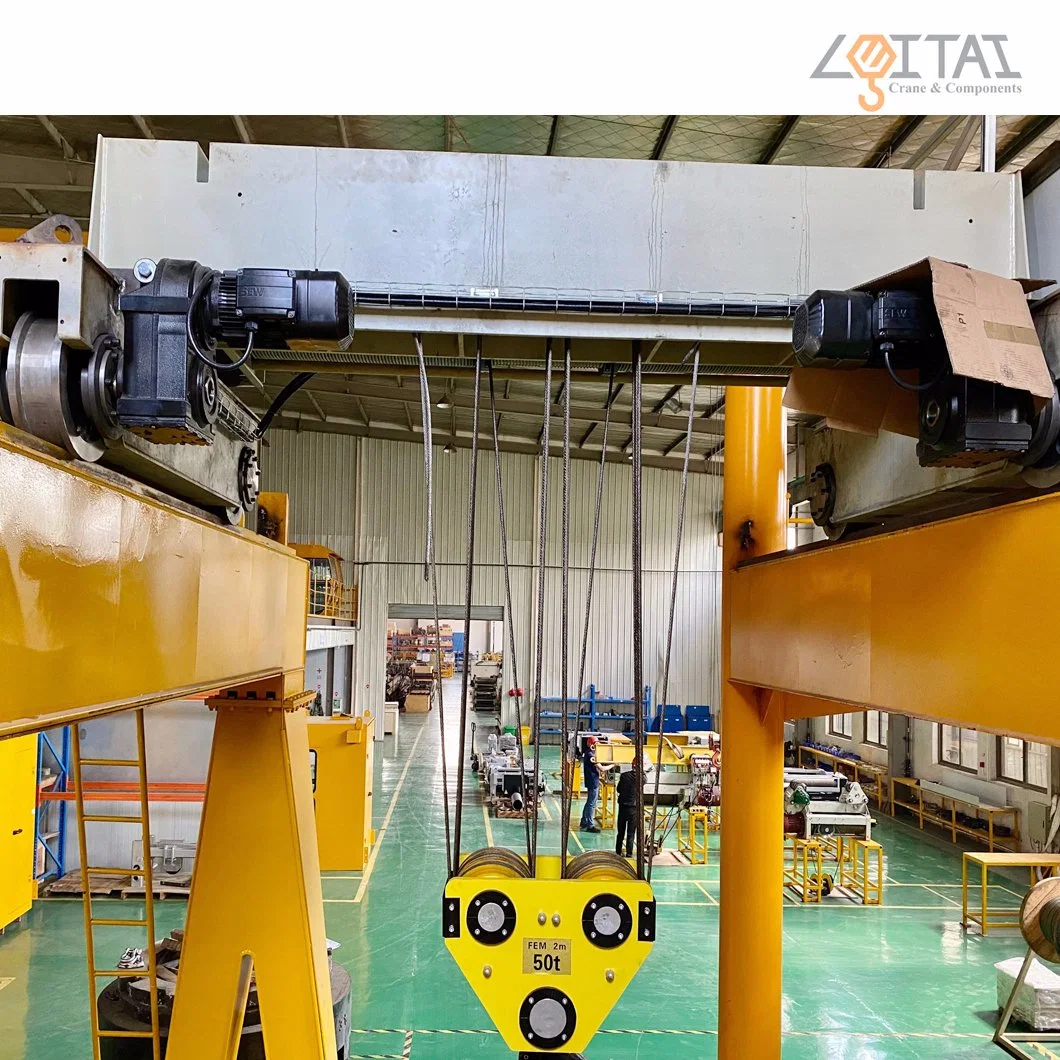 Fem Standard 20t Box Type Double Girder Gantry Crane with Electric Hoist