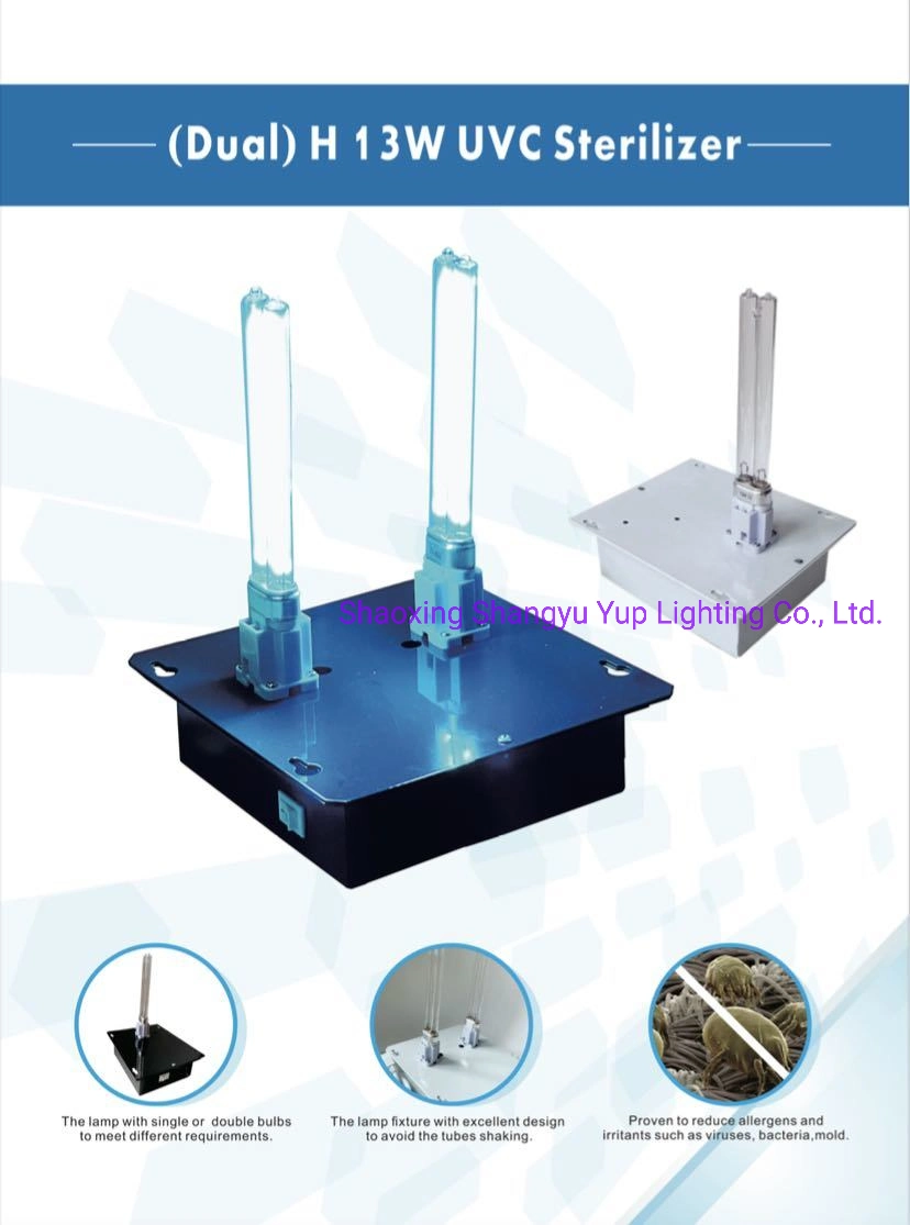 Toda a casa ou sala de Luz Ultravioleta Guarda segura dos purificadores de ar de limpeza UV dupla de poeira do ar interior 13W para purificador de ar do sistema de HVAC