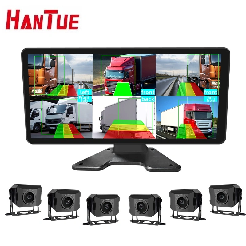 Bus 10.1 Truck Monitoring System with 4 Channel HD 720p Ahd IP69 4 Camera and Monitor for Truck 360 Panoramic Driving Recorder