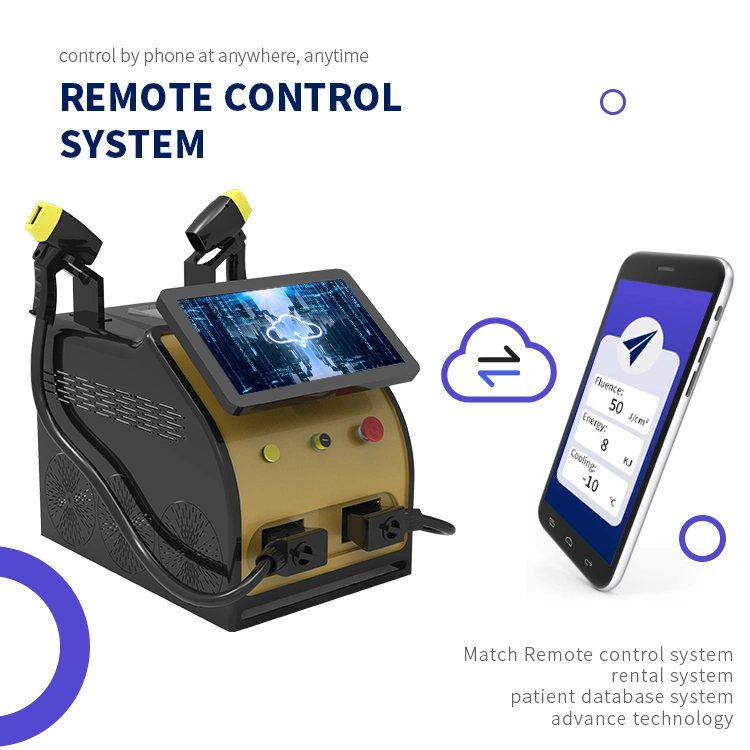 OEM ODM DIY máquina de eliminación de pelo láser Swan Lake portátil Dispositivo de Belleza Salón de la máquina de la depilación láser 755nm 808nm 1064nm Control remoto de medicina estética