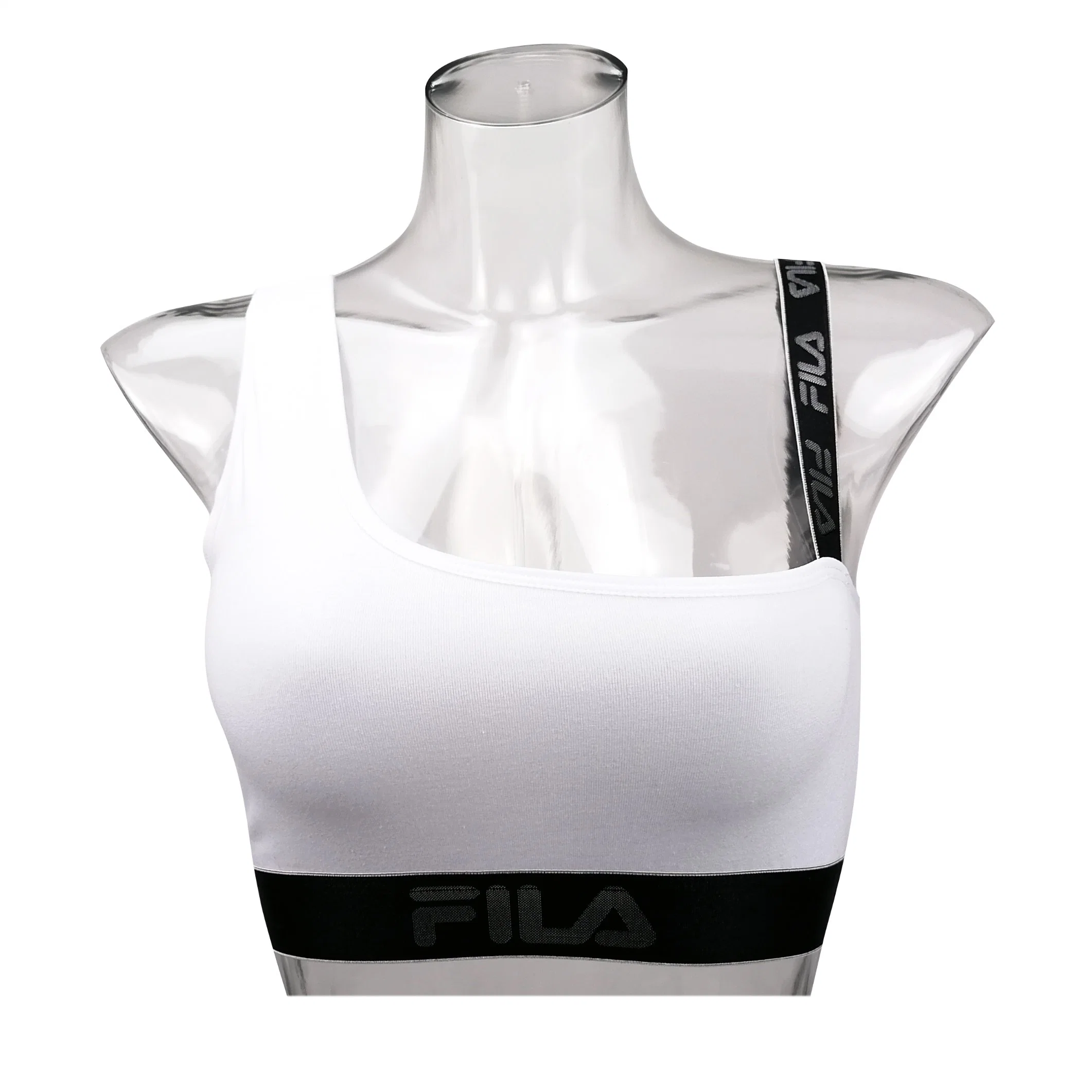 White Sexy One Shoulder Sports Bra Custom Logo Breathable Cotton