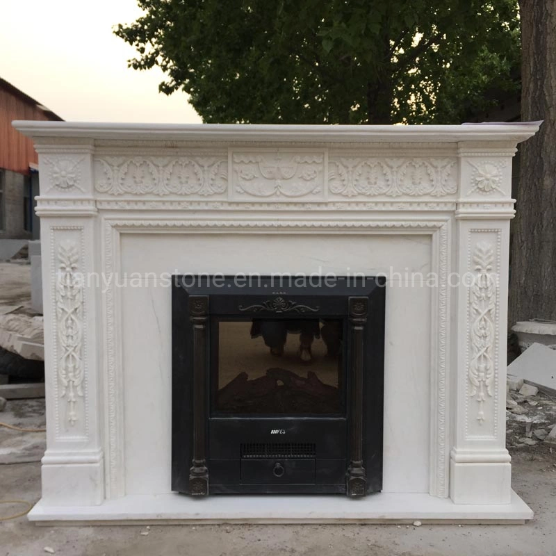 Beige Marble Fireplace Surrounds, Electric Fireplace, Outdoor Marble Fireplace