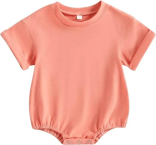 Onesie de manga corta de bambú 95% viscosa de bambú 5% Spandex bebé Ropa de conjunto prenda de una pieza