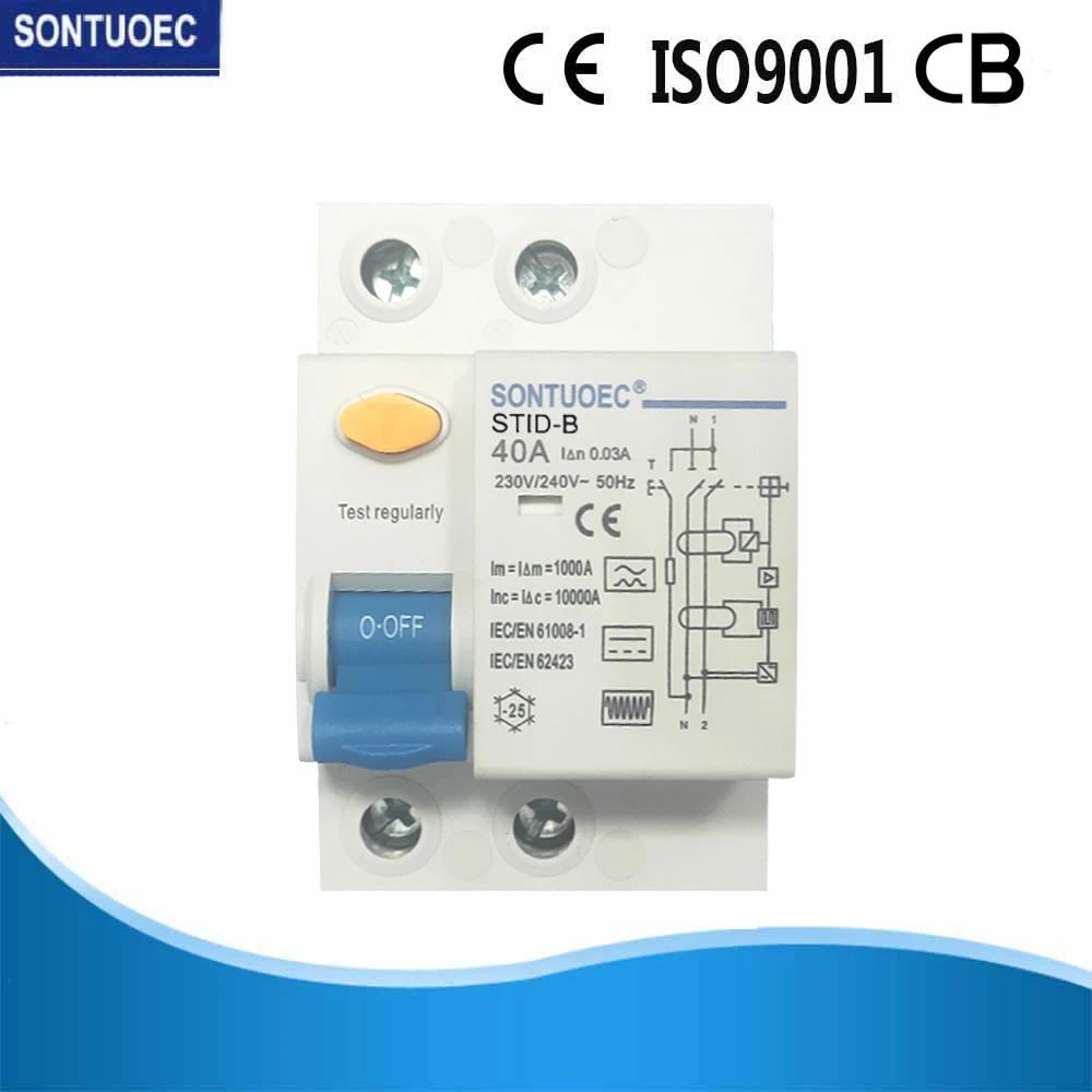 RCCB B Modelo 2p 4p disyuntor de corriente residual con Aprobaciones CE/CB