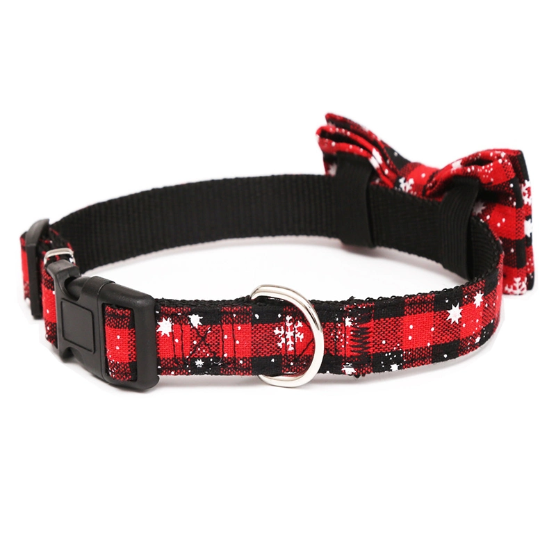 Collar de Pet Gato y Perro Navidad copo de nieve Red cuello de lazo pequeño, mediano y grande cuello de perro