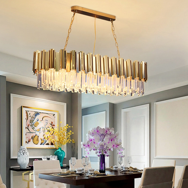 Ocean Lighting Interior Decoration Round Gold Luxury Crystal Chandelier Pendant Lamp