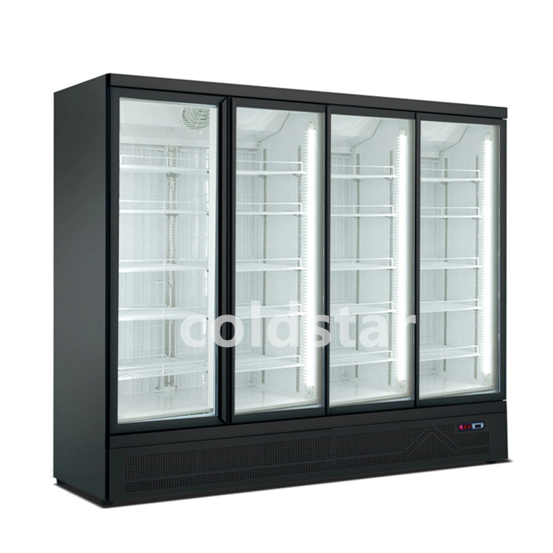 Supermarket Refrigeration Equipment Cold Drink Beverage Vertical Display Racks