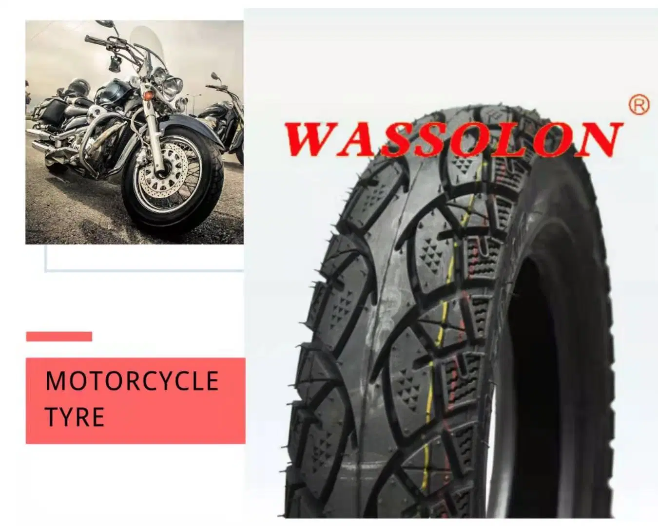 OEM High Quality Rubber Tyre Wear-Resistant Motorcycle Tubeless Tyre Scooter Natural Rubber Wheel Nylon Tubeless Tyre/Tire