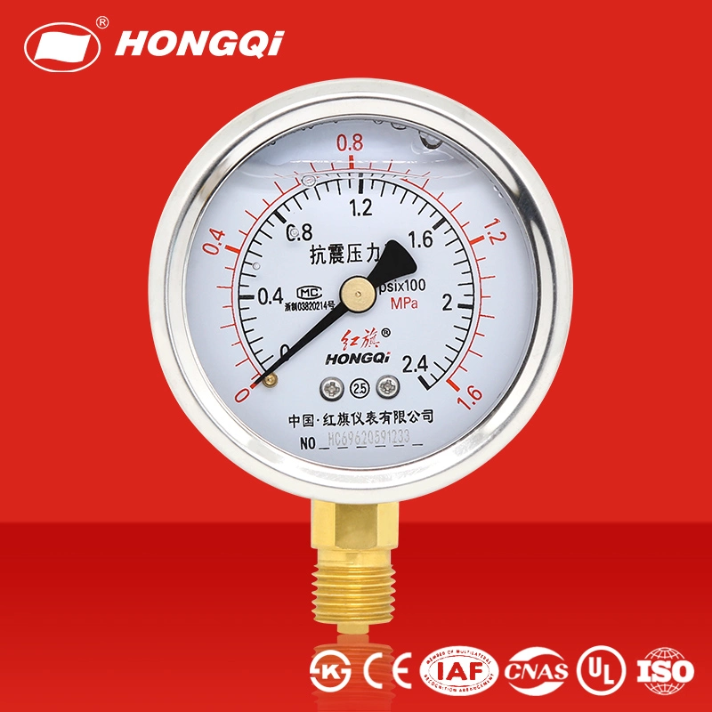 2.5" 63mm Bottom Entry Liquid Filled Gas Pressure Gauge