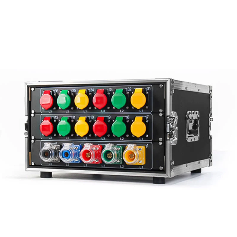 Best Selling Black Plug Socket Power Distribution Box for Stage Light Portable Distribution Box Industrial Socket Stage Power