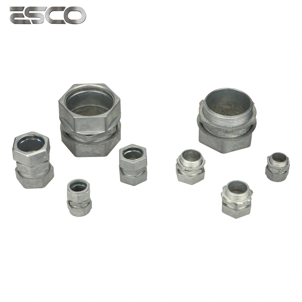 IEC 61386 Steel Pipe Fitting EMT Connector Compressioin with High quality/High cost performance 