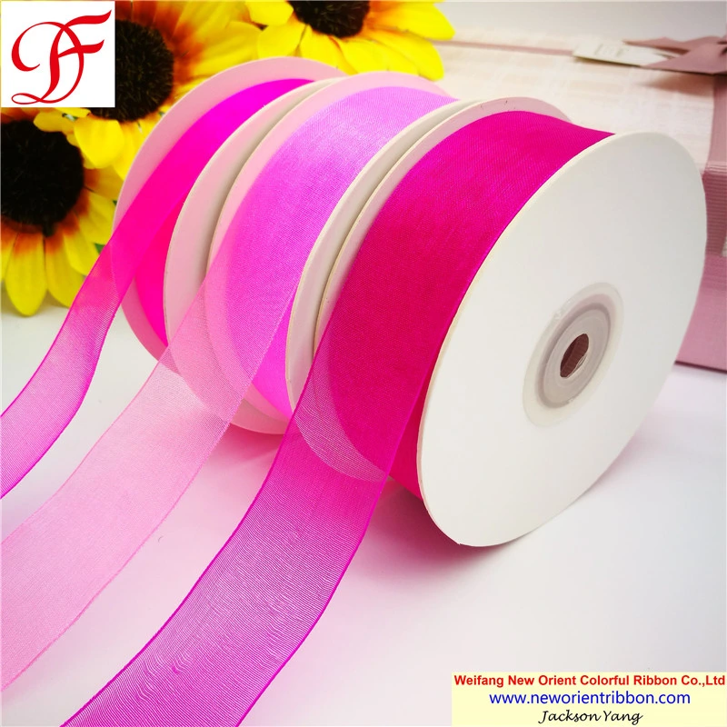 Paper Flange Packing Nylon Sheer Organza Ribbon for Wedding/Accessories/Wrapping/Gift/Bows/Packing/Christmas Decoration