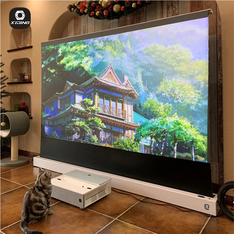 Xijing U1 Motorized 100-Inch Projector Screen Indoor Electric 16: 9 Wall Mounted Movies/Meeting Conference Retractable Projector Screen for Home School Office