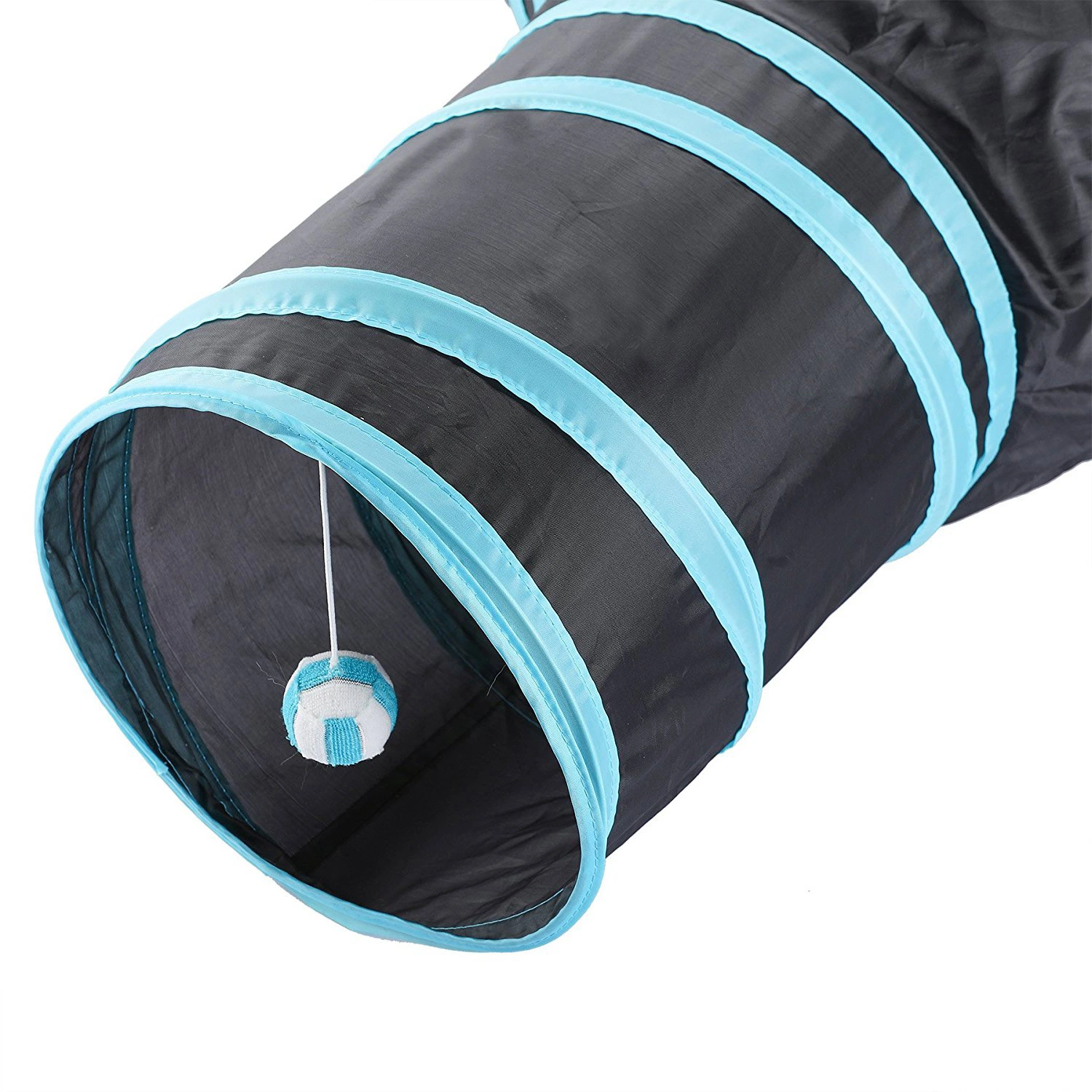 Tunnel of Fun, Collapsible 3-Way Cat Toy Tunnel for Playing