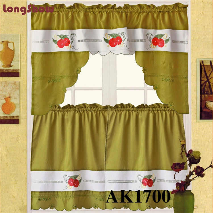 Rod Pocket Mini 3 PC Kitchen Curtains