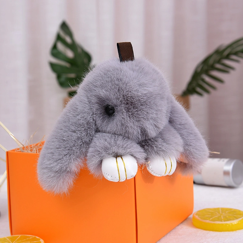 Soft Rabbit Shaped Fur Toys Plush Stuffed Keychain