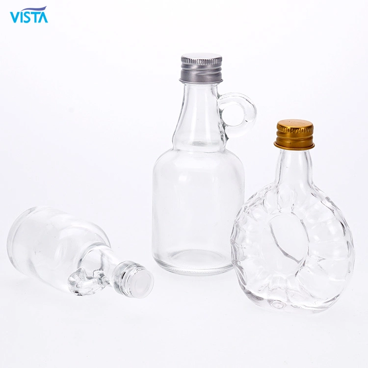 Vista Ready Mold 50ml Mini Liquor Vodka Gin Rum Brandy Glass Bottle with Screw Top