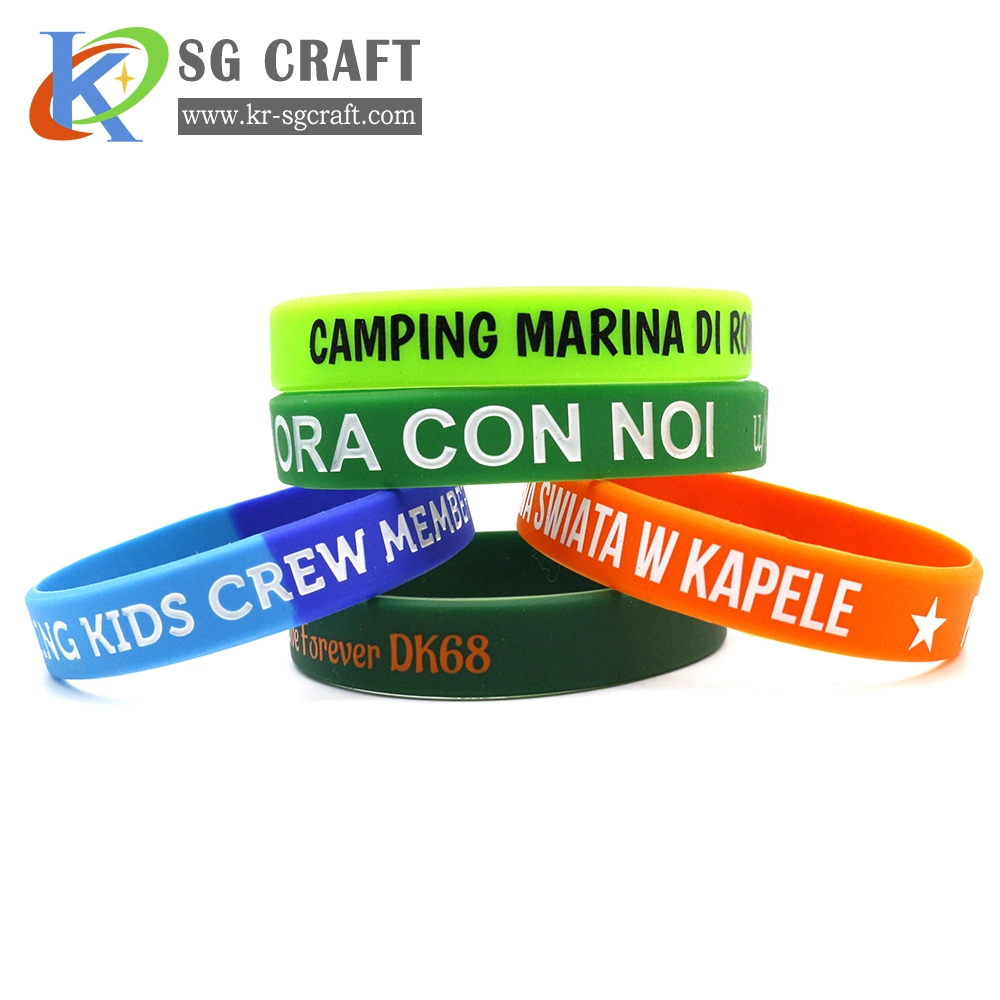 Hot Selling Wholesale/Supplier Craft Gift Rubber Band Decoration Printed Promotional Gift Souvenir Design Colorful Company Activity Silicone Wristband