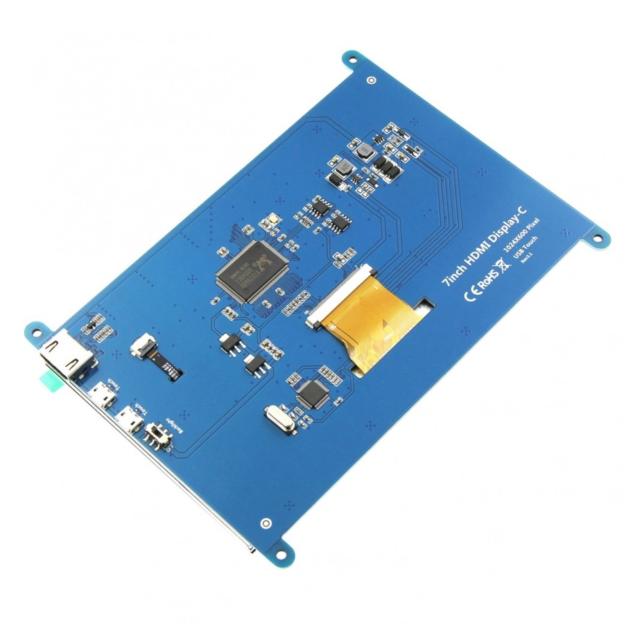 Panel de monitor LCD HDMI 1024X600 táctil capacitivo de 7,0 pulgadas con Placa de controlador para monitor Raspberry Pi / PC