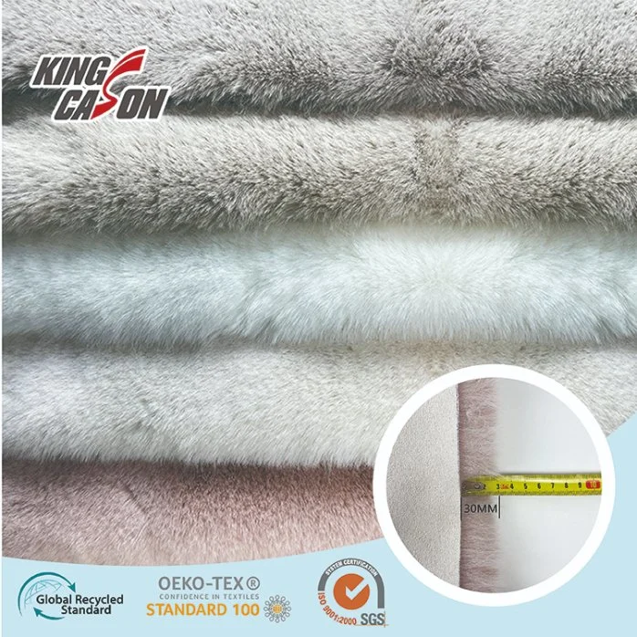 Kingacson Polyester 3cm 340GSM Luxury Sede Fabric Stables faux Fur قماش للفرش