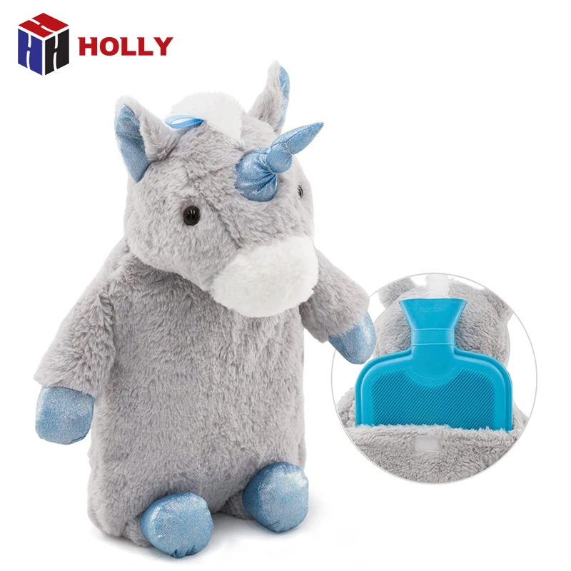 100% Natural Rubber Hot Water Bottle and Lucky Cute Unicorn Hot Water Bag Covers