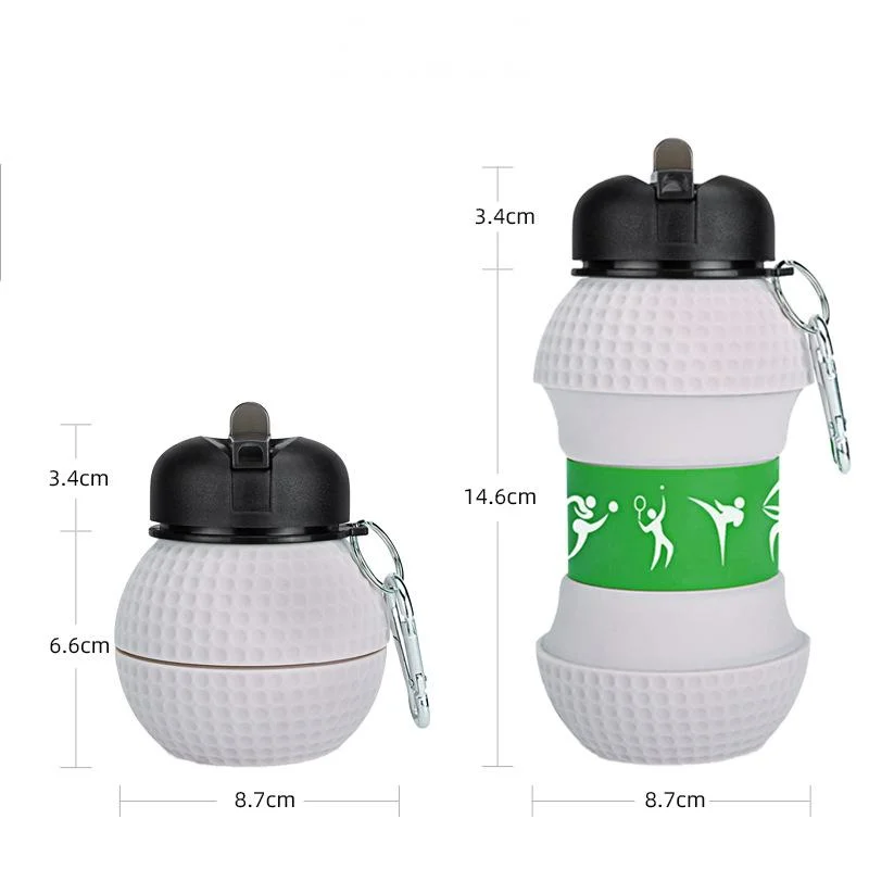 Bouteille de sport pliable en silicone portable, créative, étanche et anti-fuite pour une utilisation en extérieur.