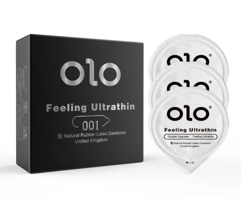 3PCS/Box Olo 001 Goddess Ultra Thin 001 Condom Penis SPA Pearl Granule G Point 001 Sexy Female for Latex Condom