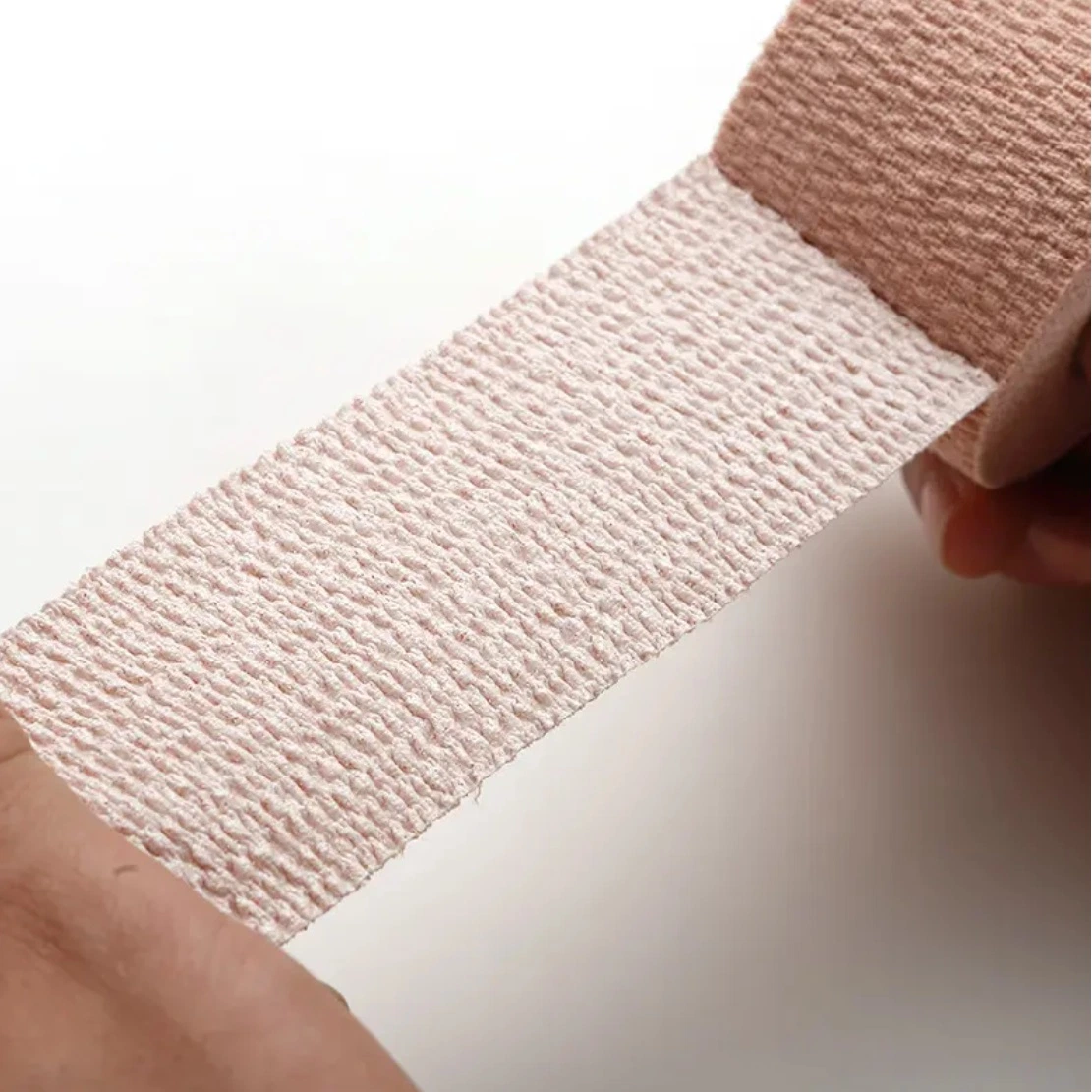 Easy Tearable Light Eab Hand Tear Cotton Stretch Tape Light Cotton Elastic Adhesive Bandage White Color Beige Color Black Color L Size 1"/2"/3"/4"X5 Yards/7.5y