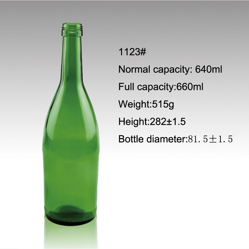 Food Grade Redwine Glass Bottle in Emerald Green Color