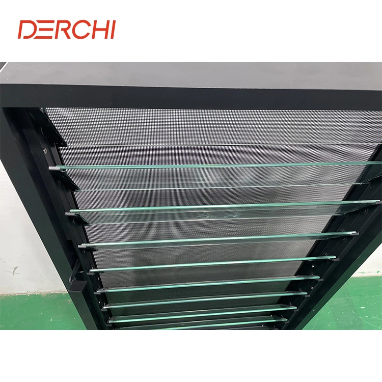 China Aluminum Louver Window with Operable Louver Blades for Bathroom Window Aluminium Glass White Gray Colour Kitchen Shutters