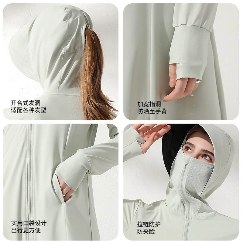 Summer Original Gauze Sunscreen Clothing Women Outdoor Shade UV Protection Hooded Long