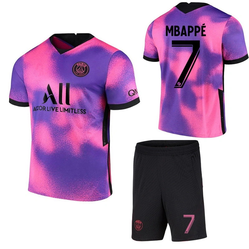 2021 Paris Third Away T-shirt Messi no. 30 vestuário de futebol no. 10 vestuário Neymar no. 7 camisola Mbappe para homem e criança