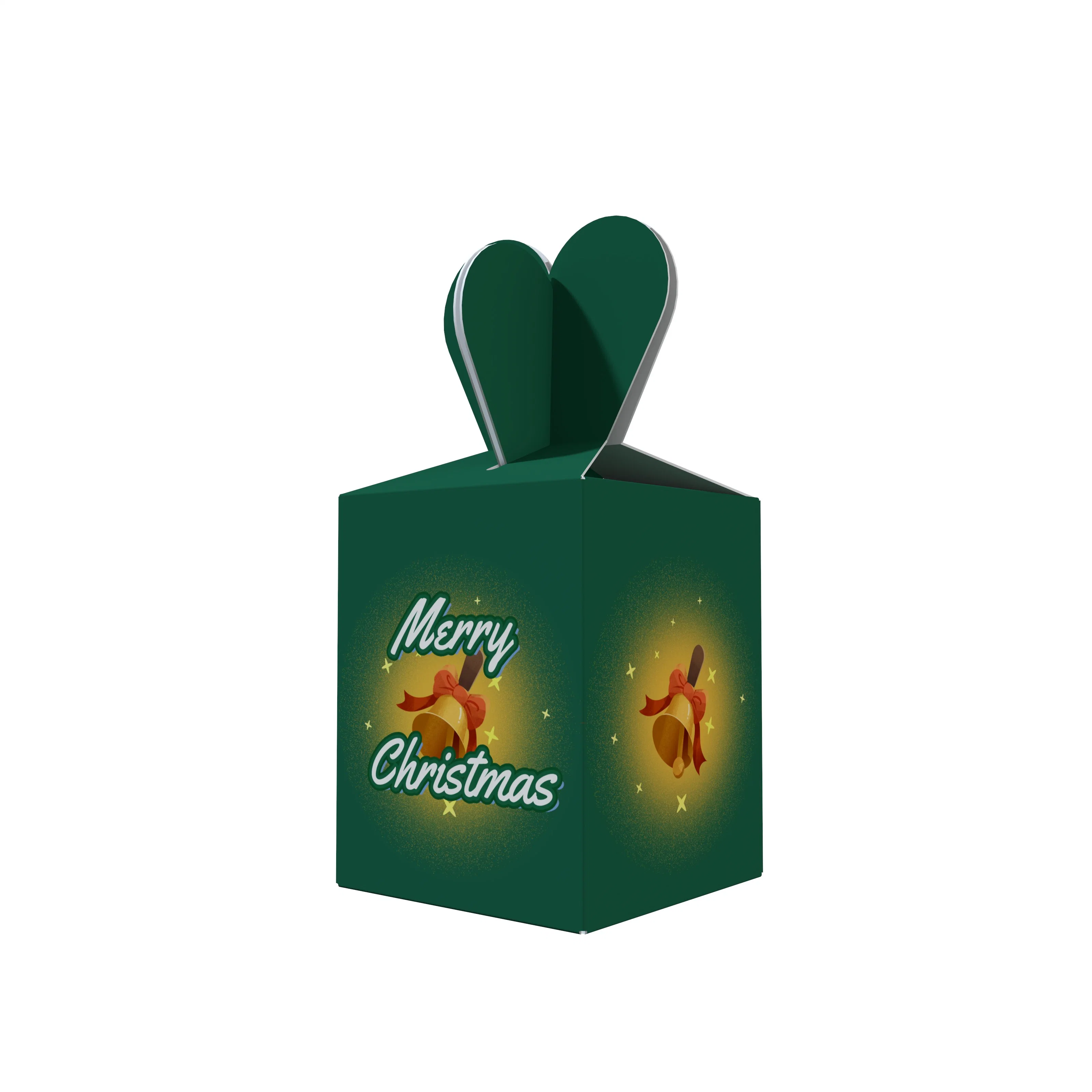 Green Color Christmas Candy Package Box with Matte Lamination