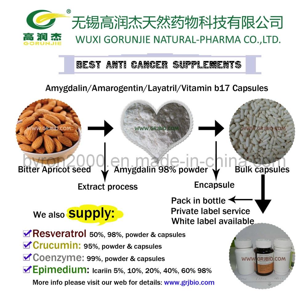 Suplemento anti cáncer el extracto de semilla de ALBARICOQUE AMARGO amygdalin cápsulas