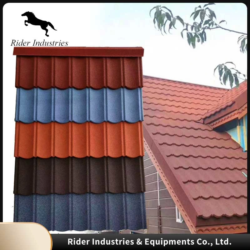 New Trend High quality/High cost performance  Ceramic Clay Promotion Metallic Roofing Sheet Arc Ridge 0.3mm, 0.35mm, 0.4mm, 0.45mm Roof Tile