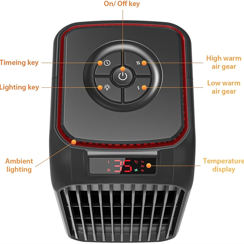 Factory Smart Room Bathroom Portable 800W 1000W 1500W Electric PTC Air with Digital Auto Fan Heater