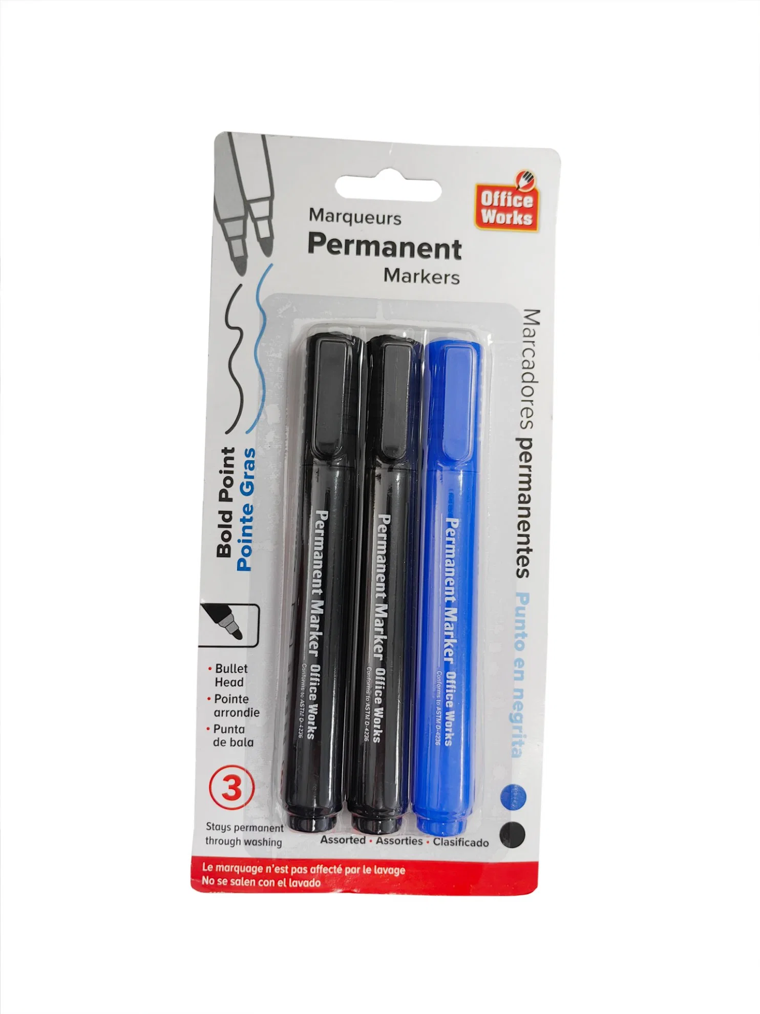 Permanent Jumbo Markers 2 PCS in Blister Card Factory Supply Non-Toxic for Students Writing