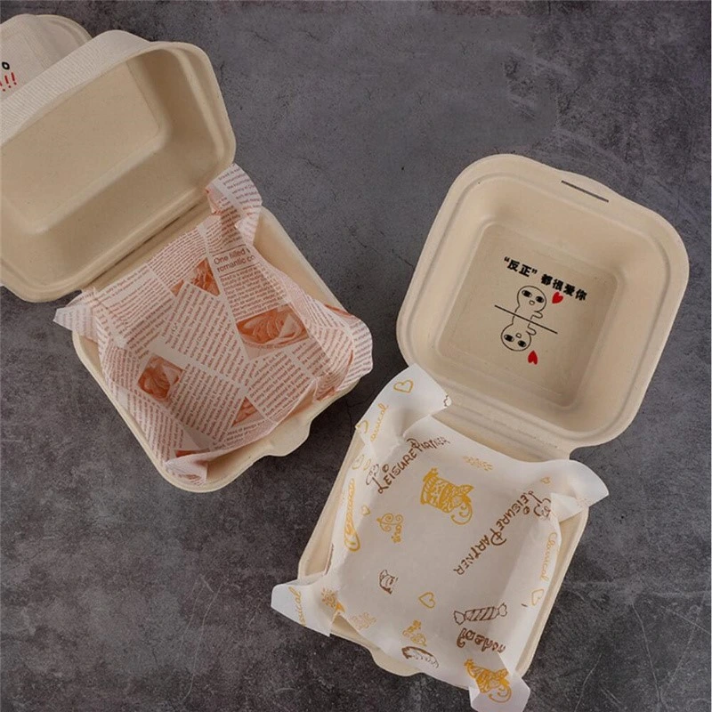 Упаковочный пакет Burger с бумагой для бумаги для пищевой промышленности