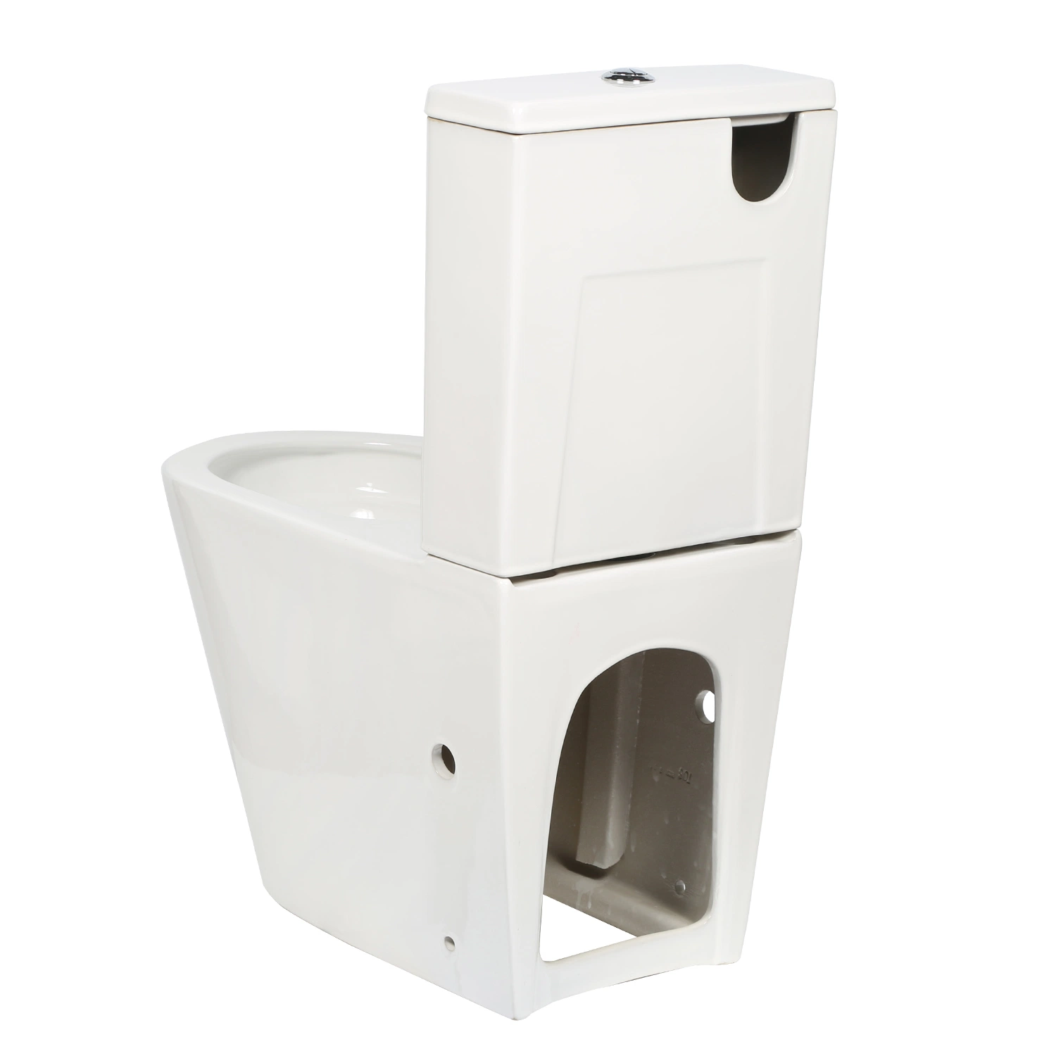 Factory Supply Sanitary Ware White Color Round Water Closet Wc Washdown Two Piece P-Trap Toilet