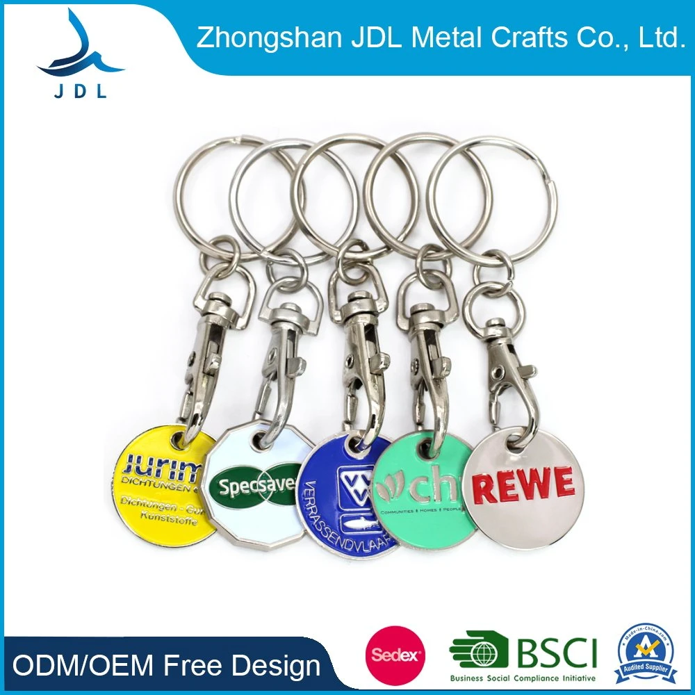 High quality/High cost performance Euro Trolley Club Card Market Cap Castle Challenge Get Free Caddy with Printed Logo Token Coin Key Holder