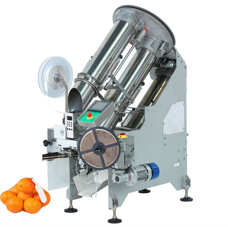 Automatische Obst Gemüse Netz Mesh Bag Gewichtung Netting Clipping Verpackung Verpackungsmaschine für Kartoffelnolic Zwiebelbohnen Orange Zitrone Zitrone Walnuss