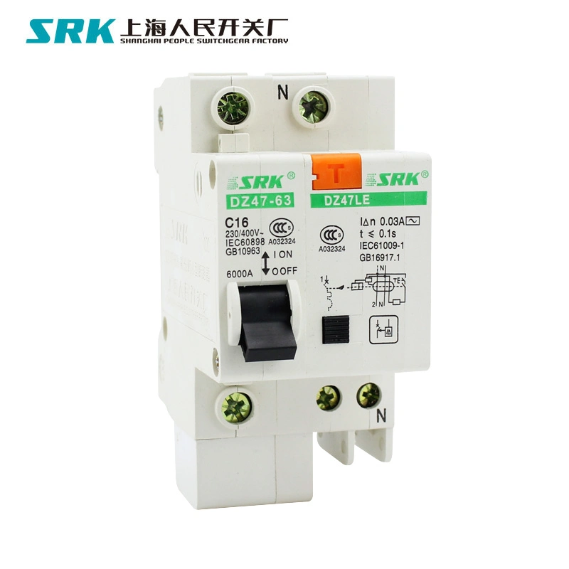 Dz47le-63 4p 40A Small Earth Leakage Circuit Breaker Household Leakage Protector RCBO