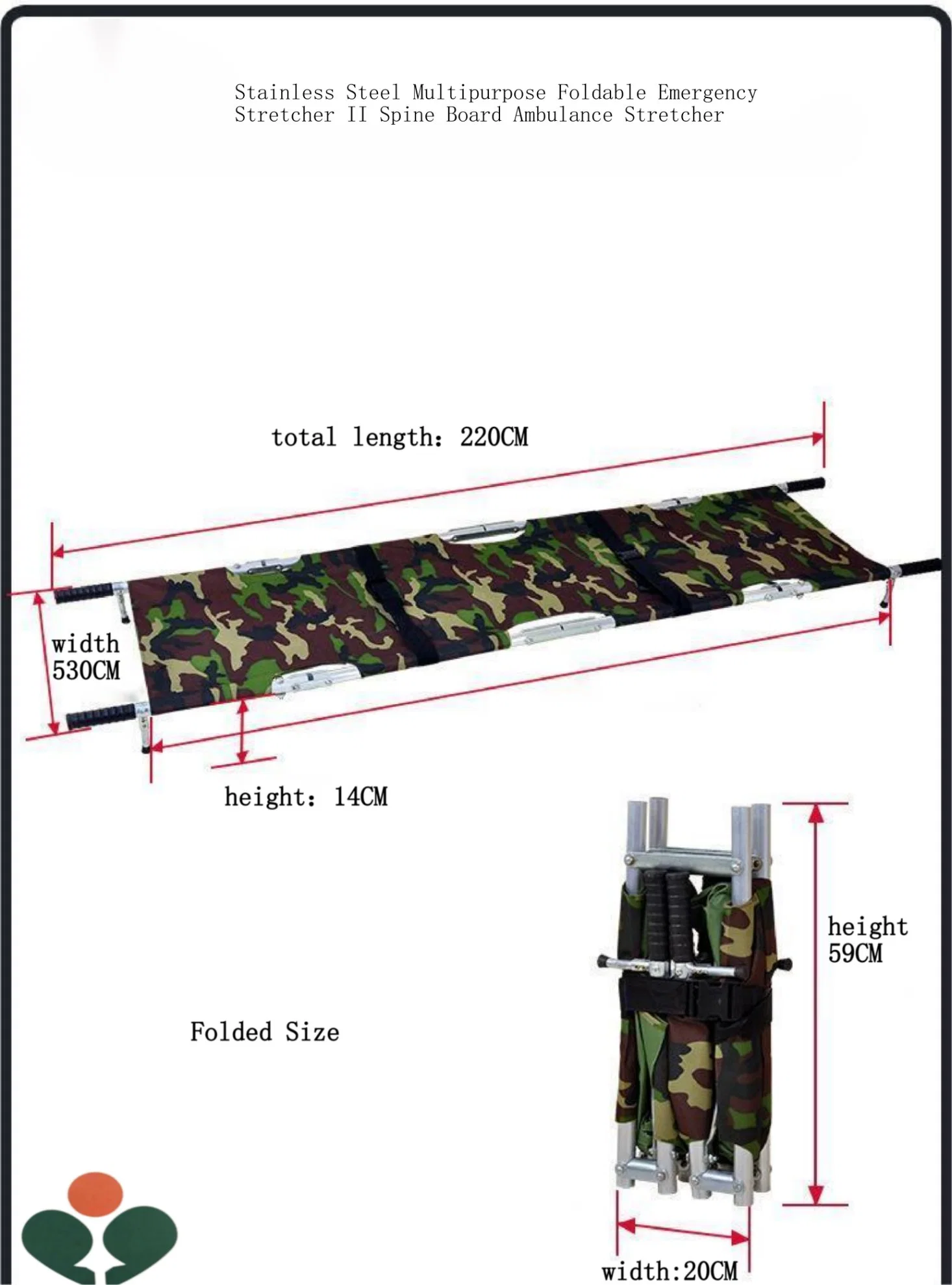 Stainless Steel Multipurpose Foldable Emergency Stretcher II Spine Board Hospital Furniture