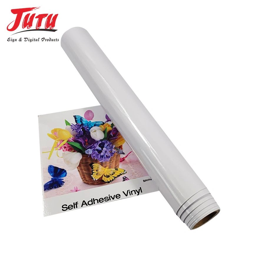 Jutu 140g Printable PVC Self Adhesive Vinyl Sticker Roll Glossy / Matte 100 Micron Carton Box