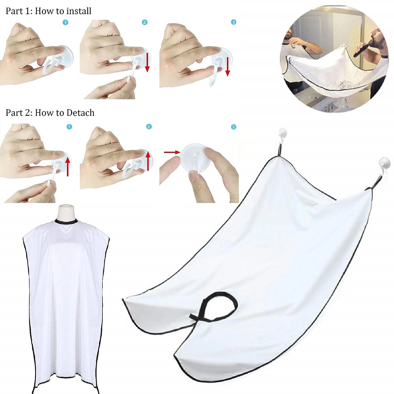 Waterproof Beard Shaving Apron Clean Hair Face Shaved Apron Men's Beard Trimming Apron Beauty Set