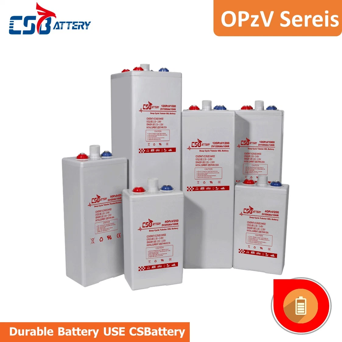 Csbattery Opzv Super Ciclo profundo tubular da bateria de gel para o Solar/UPS/Medical-Equipments/Marine/Wind/Telecom-Backup-Power-Supply/Teste